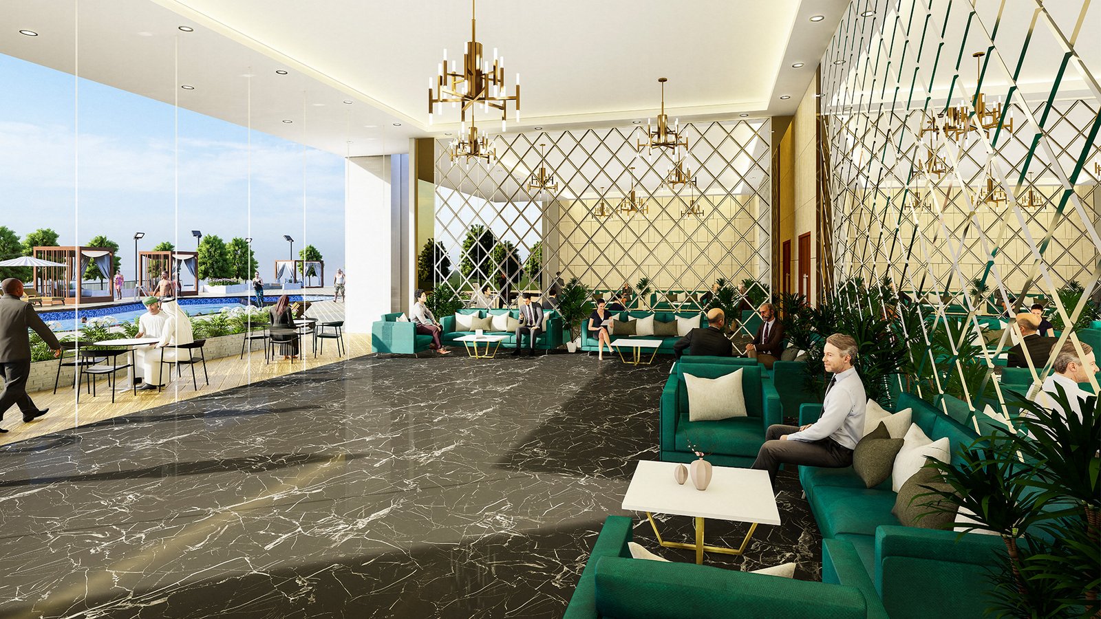 Homes and landscaping in Liwan, Dubai